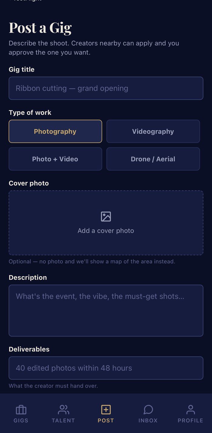 Click Rally — Post a gig